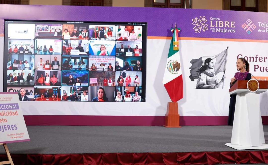 Claudia Sheinbaum, presidenta de México, durante la mañanera del 25 de noviembre del 2025. Foto: Diego Simón / EL UNIVERSAL