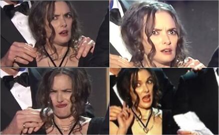 Winona Ryder y sus caras se roban el show en los SAG Awards