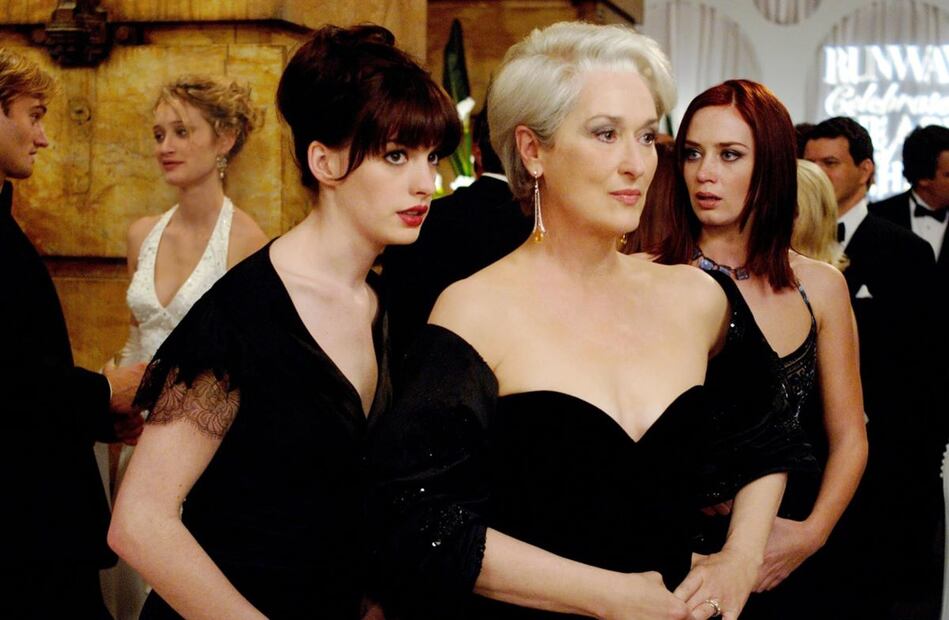 Anne Hathaway, Meryl Streep y Emily Blunt en El diablo viste a la moda. Foto: TM and2006 Twentieth Century Fox