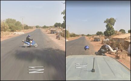 Vehículo de Google Maps capta momento exacto en el que atropella a un motociclista