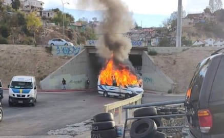 “Esto no es un asalto”: chofer relata el momento en que sujetos incendiaron su camioneta en Baja California