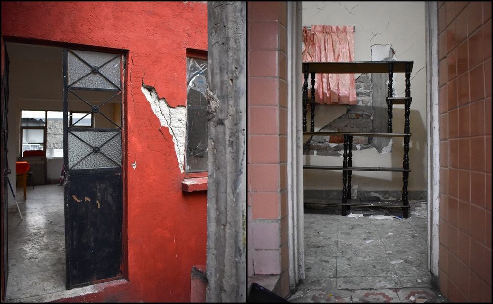 En el número 959 de avenida Revolución se evacuó un edificio que presentó afectaciones graves como consecuencia de los sismos que se han registrado en los últimos días. Fotos: Abril Angulo / EL UNIVERSAL