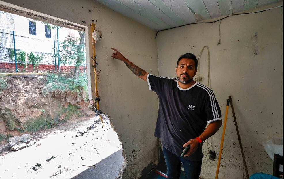Viviendas afectadas, tras la tromba del pasado sábado en la colonia Lomas Quebradas. Foto: Diego Simón Sánchez/EL UNIVERSAL