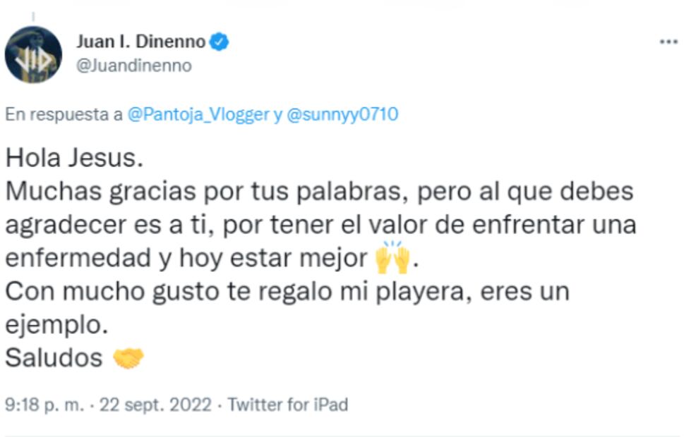 Juan Ignacio Dinenno y su noble gesto con un aficionado de Pumas con depresión 