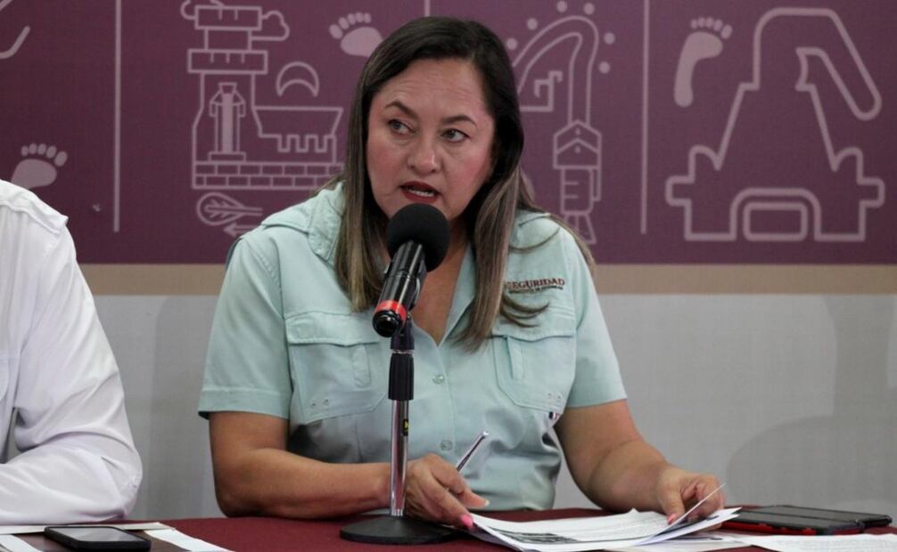 La Vocera de Seguridad Pública del Estado, Verona Hernández Valenzuela. (01/10/2025). Foto: Especial