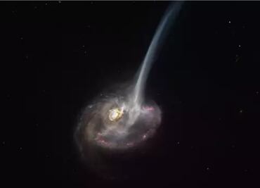 Una galaxia agoniza expulsando gas que formaría 10 mil soles