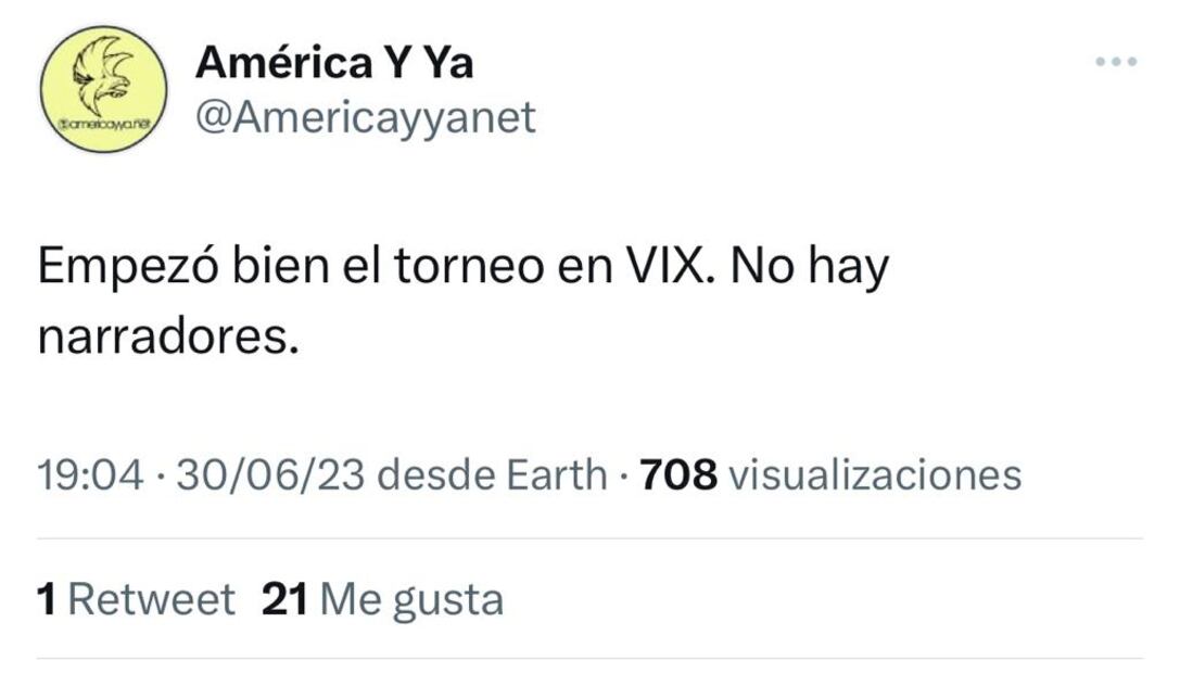 Tweets narración América