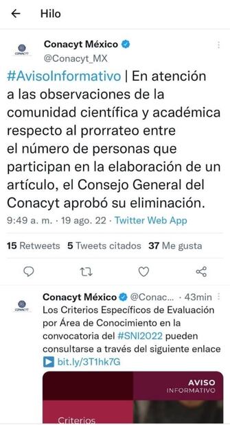 Conacyt anuncia eliminación de criticado párrafo del marco legal del reglamento del SNI, pero se echa para atrás y borra tweet