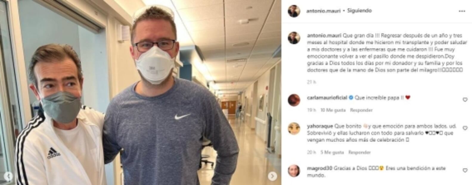 Toño Mauri regresa al hospital que le cambió la vida