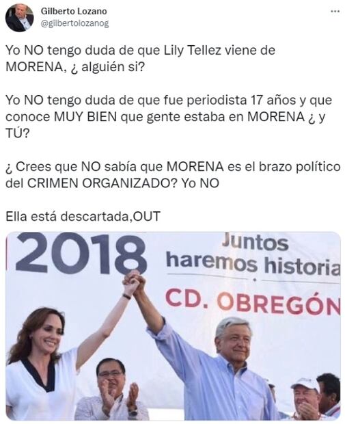 Lilly Téllez recuerda a líder de FRENAAA “coscorrones” de la Virgen de Guadalupe tras descartarla para 2024