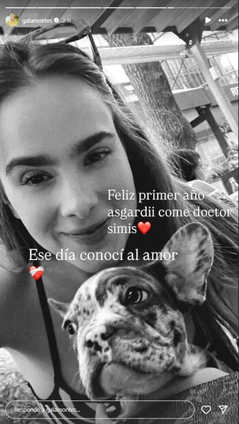 Gala Montes y su perrito Asgardi.
Foto: Instagram
