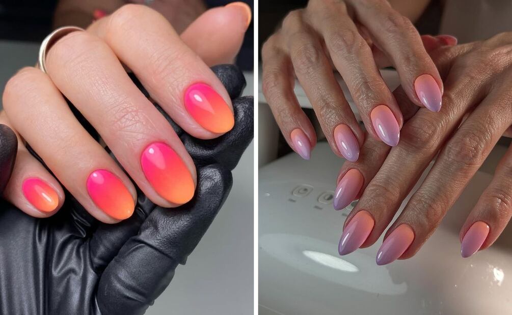 El atardecer inspira diseños de uñas en la primavera y el verano de 2025. Foto: Especial. Instagram @emilia_rose_beauty @meraki_nails_cardiff