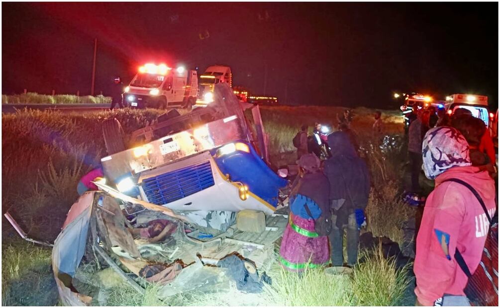 Confirman que volcadura de autobús en Zacatecas deja 5 jornaleros muertos y 15 heridos. Foto: Especial