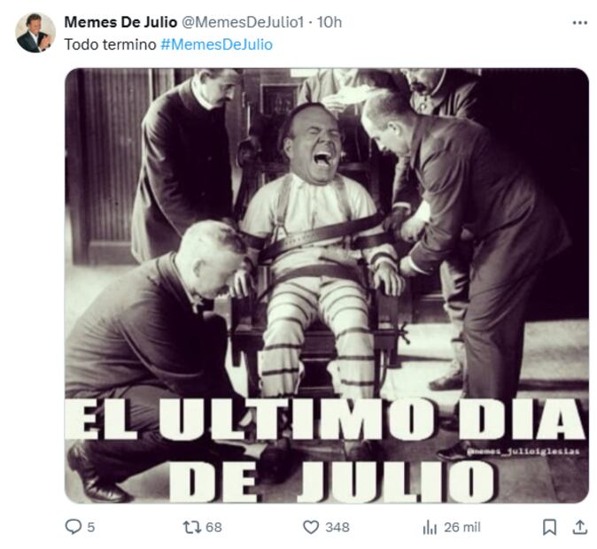 Usuarios en redes se despiden del mes de julio con los memes más divertidos para reír por un buen rato. Foto: Captura de pantalla