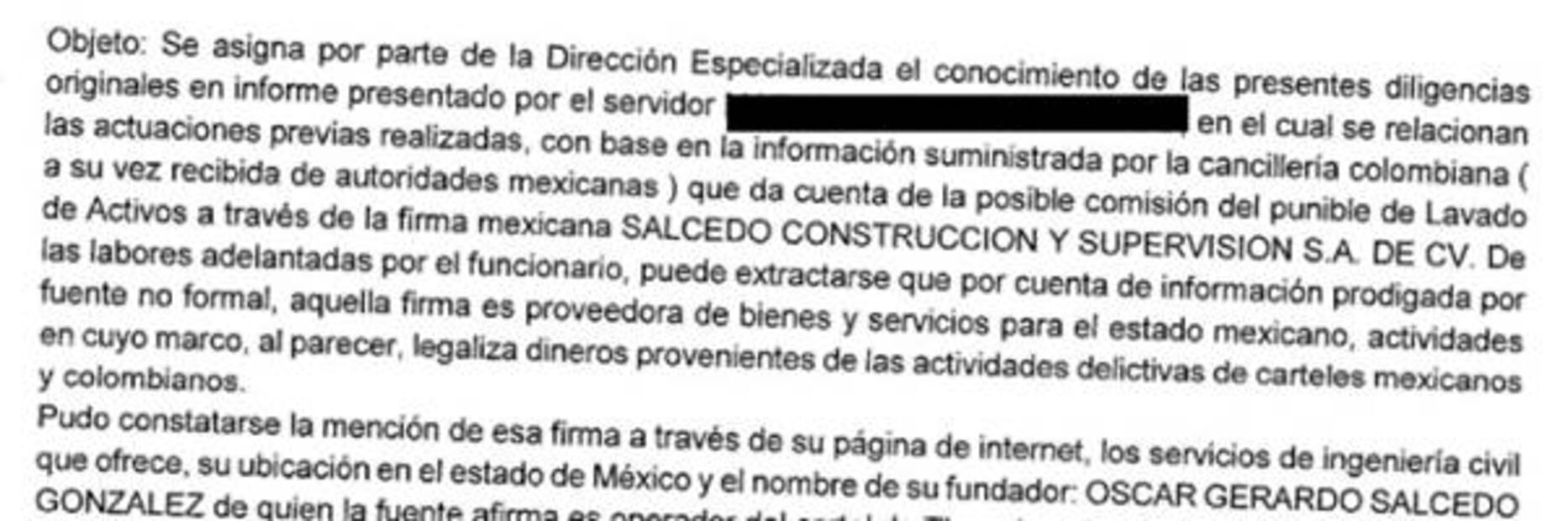 Documento que es parte de la investigación de la Fiscalía General de la Nación de Colombia / Foto: Especial