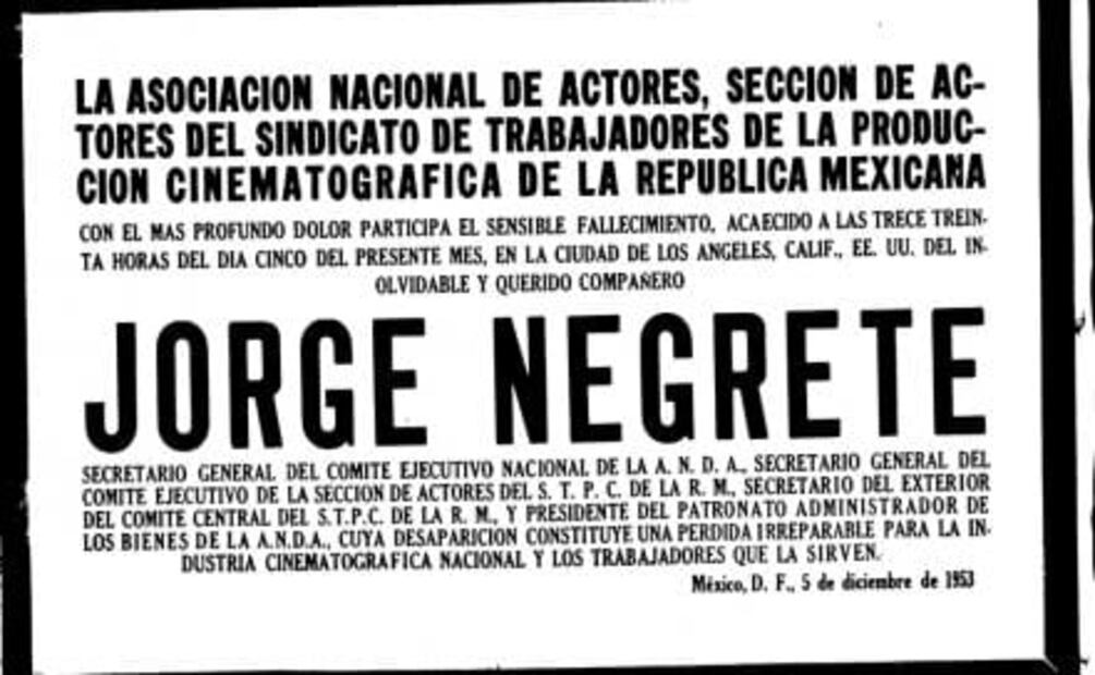 El día que murió Jorge Negrete