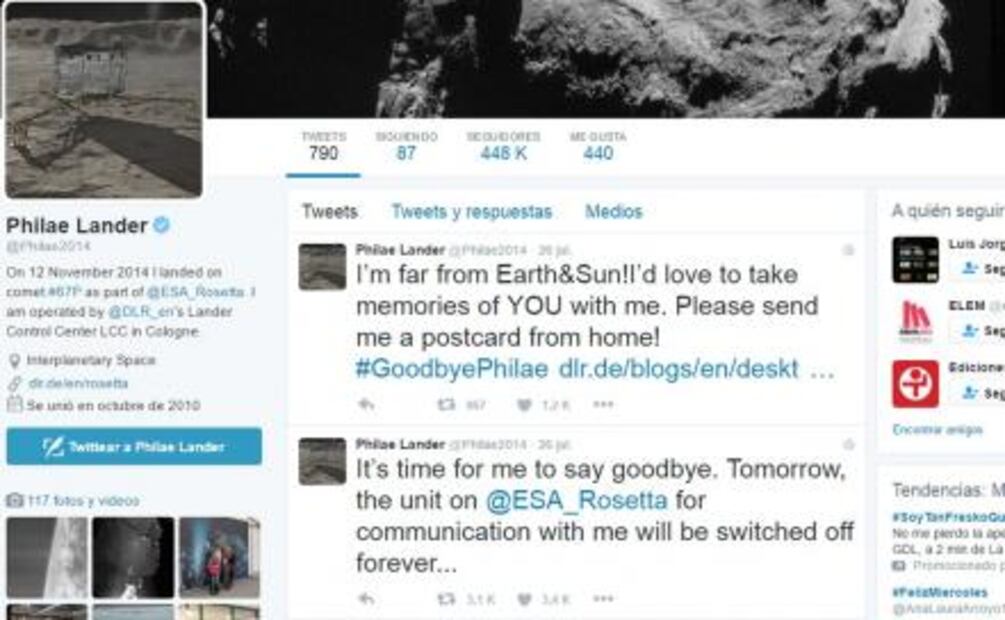La sonda Rosetta le dice "Goodbye" al módulo Philae