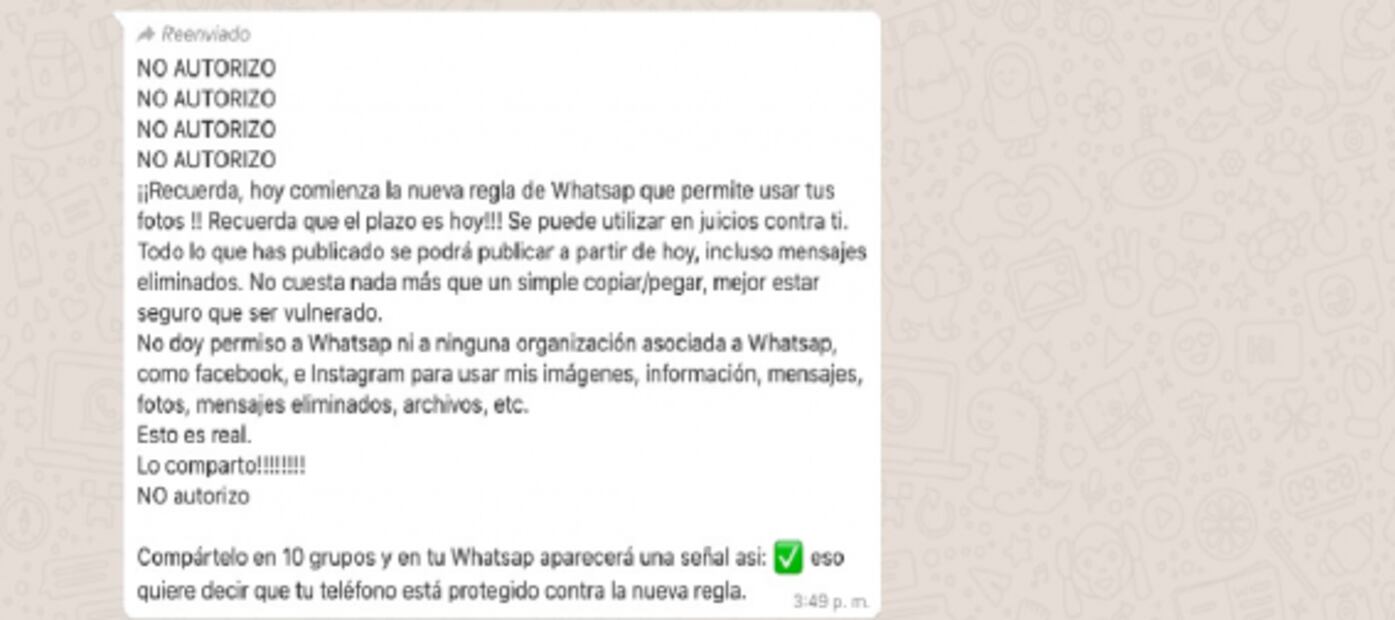 Circulan cadenas falsas de WhatsApp para “proteger tu privacidad”