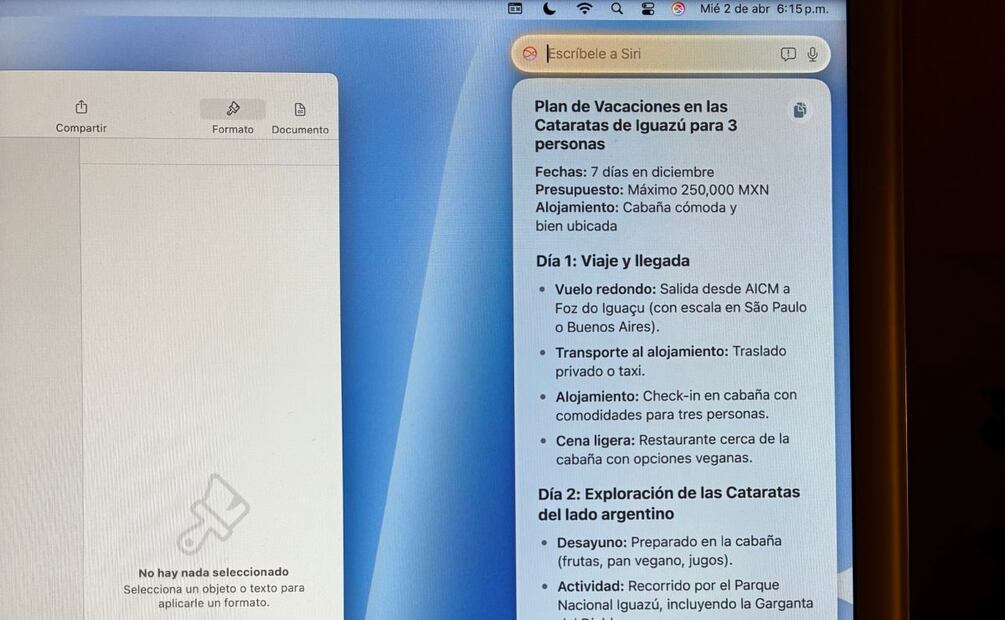Resultados de Tech Bit al probar Apple Intelligence en español | Imagen: captura de pantalla