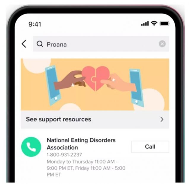 TikTok brindará apoyo a usuarios que sufren trastornos alimenticios