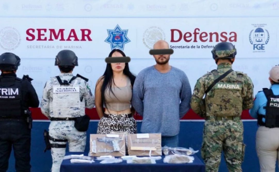 Detienen a “El Dóber”, objetivo prioritario, y una mujer en Quintana Roo (22/12/2025). Foto: Especial