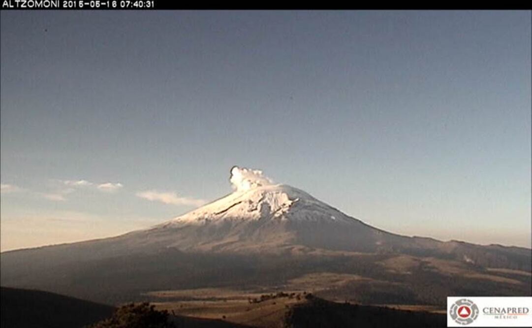The seismic monitoring system of Popocatépetl volcano registered 72 low-intensity exhalations. (Photo: Cenapred )