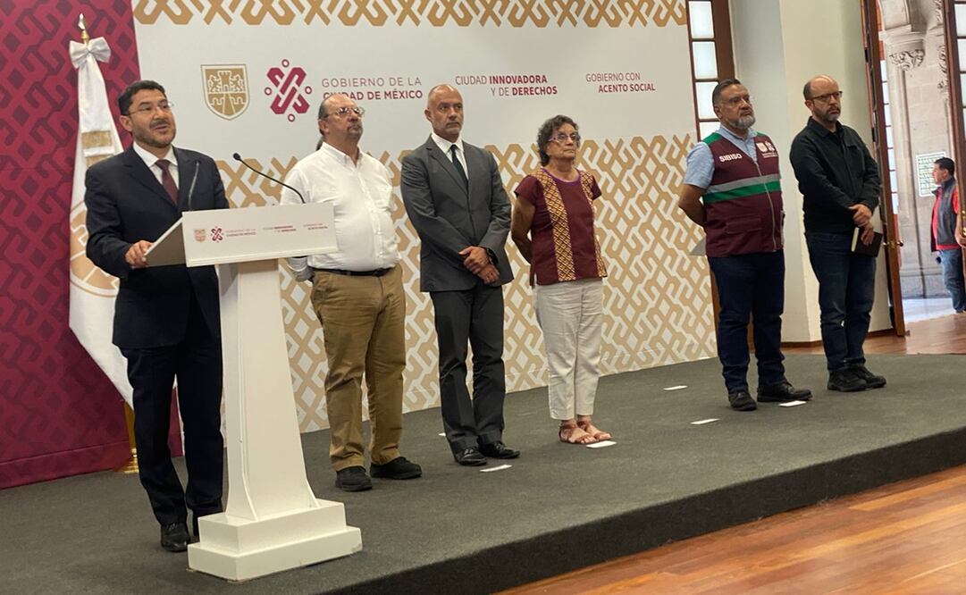 Martí Batres en conferencia de prensa sobre agua contaminada en la Benito Juárez / Foto: Especial