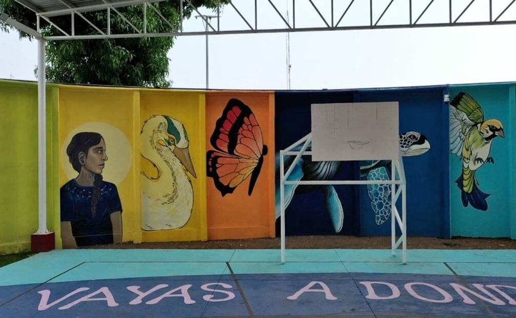 Mural en la Estación Migratoria Siglo XXI de Tapachula. Foto: INM