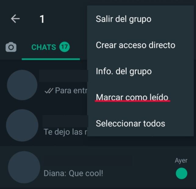 Qué significa el punto verde en los chats de WhatsApp