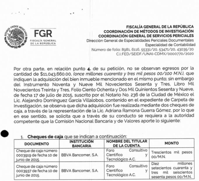 Aunque FGR acreditó que la compra de la casa del Foro Consultivo fue legal, acusó a los 31 científicos