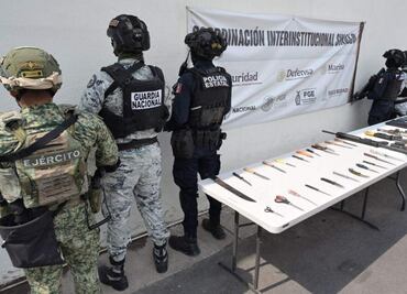 Realizan quinta revisión en penal de Culiacán en lo que va del mes; hallan rifles, un machete, celulares y más objetos