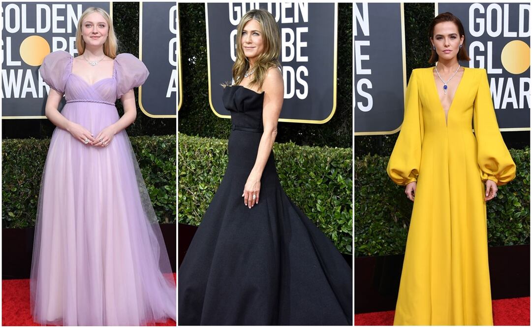 Dakota Fanning, Jennifer Aniston y Zoey Deutch. Fotos: AFP