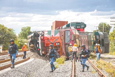Vandalismo causa descarrilamiento de tren en Querétaro
