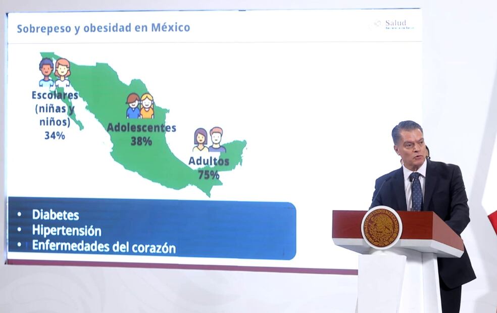 Ramiro López Elizalde, subsecretario de Prevención y Promoción de la Salud, presentó “3 x Mi Salud”, campaña contra la obesidad y sobrepeso, ante una “epidemia silenciosa que no hace ruido” en México y que “está en todas partes”. Foto: Gabriel Pano/EL UNIVERSAL