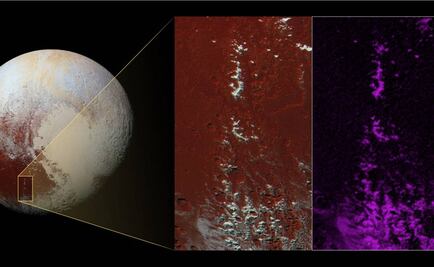 Hallan cadena montañosa cubierta con nieve de metano en Plutón
