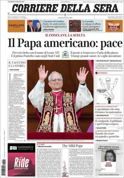 Portada del Corriere della Sera