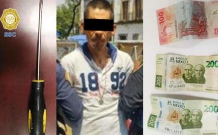 Cae sujeto que asaltó con desarmador a un transeúnte en CDMX