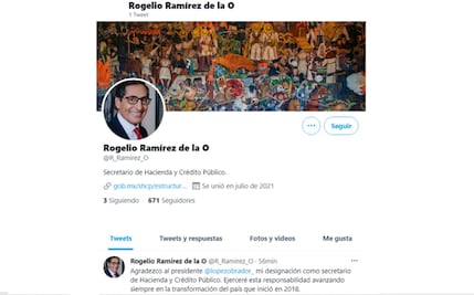 Nuevo secretario de Hacienda, Rogelio Ramírez de la O, abre cuenta en Twitter
