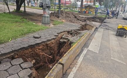 Se abre grieta en avenida 510 en San Juan de Aragón, en GAM; provoca fuga de agua