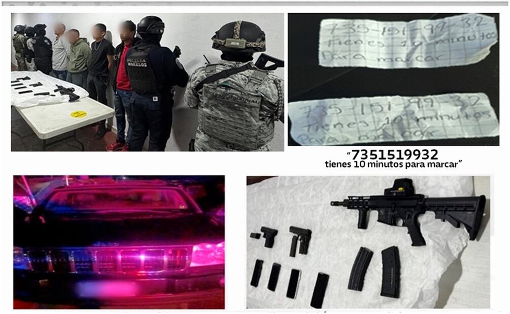 Los hombres detenidos portaban armas de grueso calibre (7/12/2024). Foto: Especial