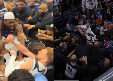 VIDEO: Detroit Pistons y Minnesota Timberwolves protagonizan brutal pelea en la NBA; hubo siete expulsados