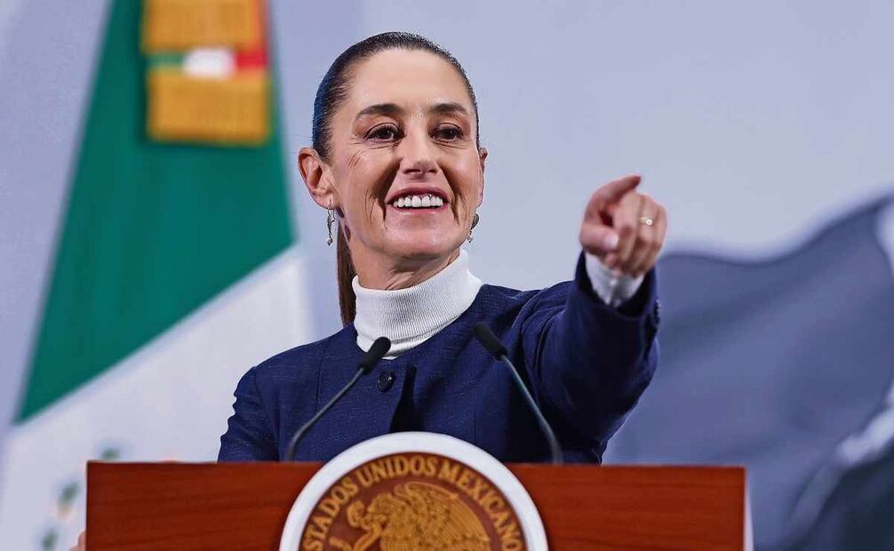 La presidenta Claudia Sheinbaum Pardo garantizó en la conferencia mañanera que en este mes de plazo, el gobierno mexicano dará buenos resultados en materia de seguridad, migración y en el combate al tráfico de fentanilo a Estados Unidos 3 de febrero. Foto: Berenice Fregoso / EL UNIVERSAL