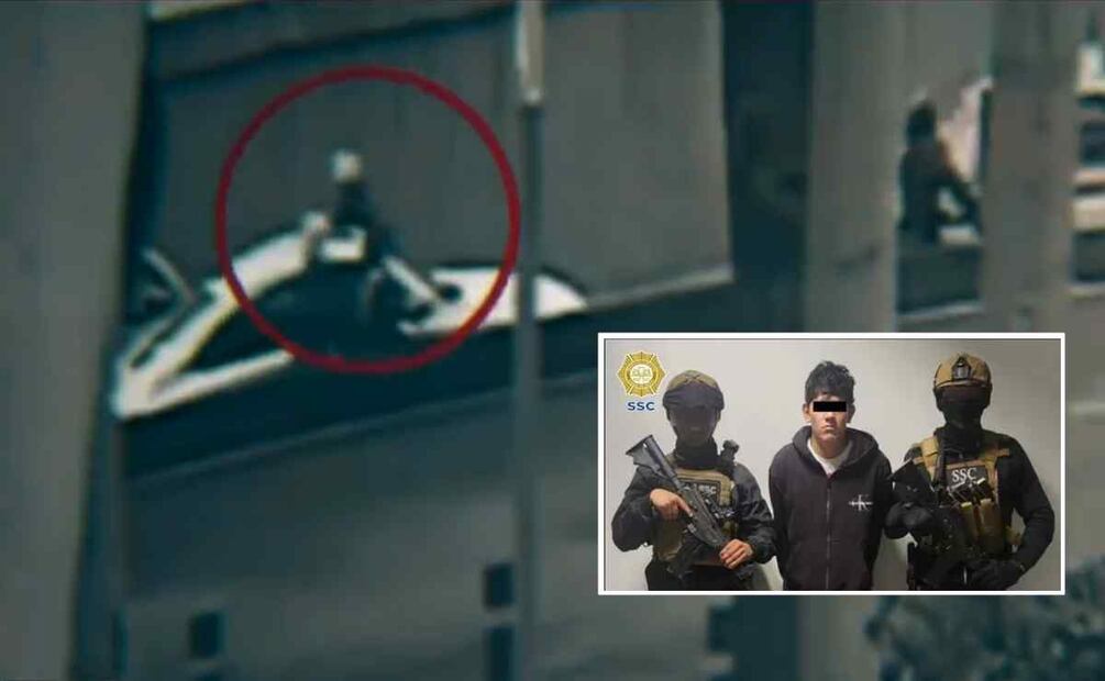 Momento en que Josué Elías N dispara contra el ciudadano indio en Viaducto. Foto: Especial