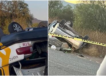 Al menos 8 personas mueren en accidente automovilístico en Ajacuba, Hidalgo; taxi y auto particular chocan de frente