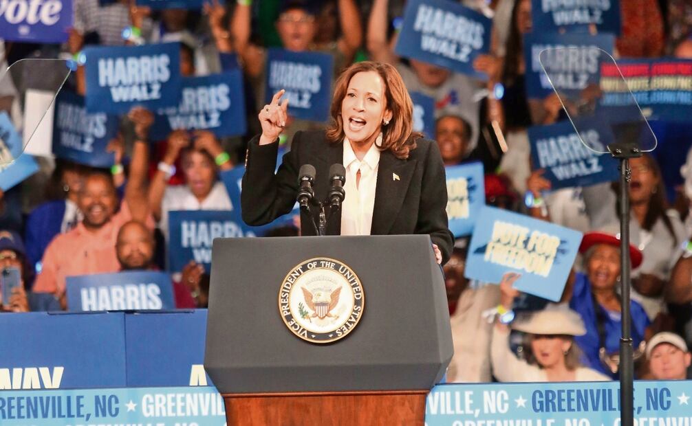 "Estamos hablando de una candidata que habla con afán de ayudar a la clase media", aseguran latinos sobre Kamala Harris. Foto: Fathi Scott Davis | AP
