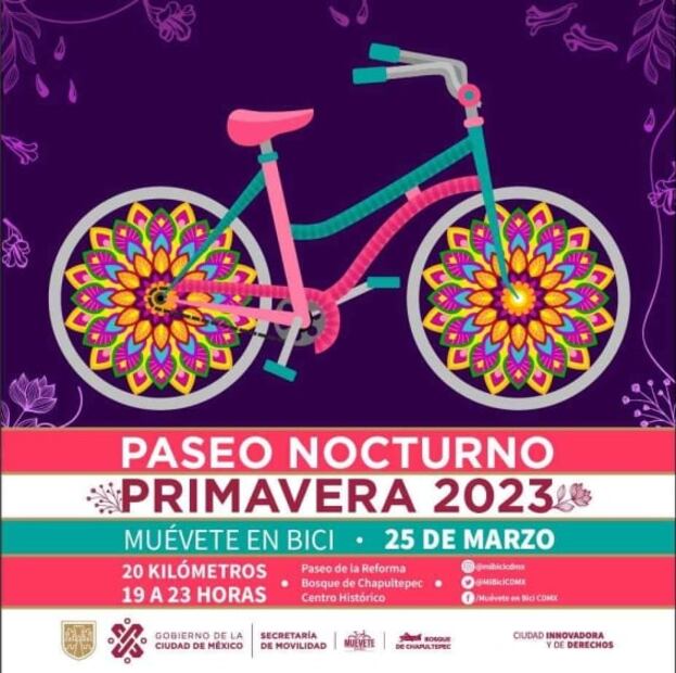Anuncian paseo nocturno “Muévete en Bici” por inicio de primavera