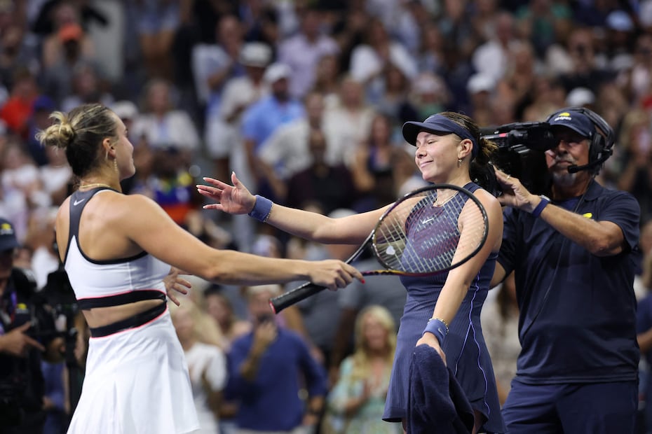 Aryna Sabalenka y Amanda Anisimova en la final del US Open - Foto: AFP