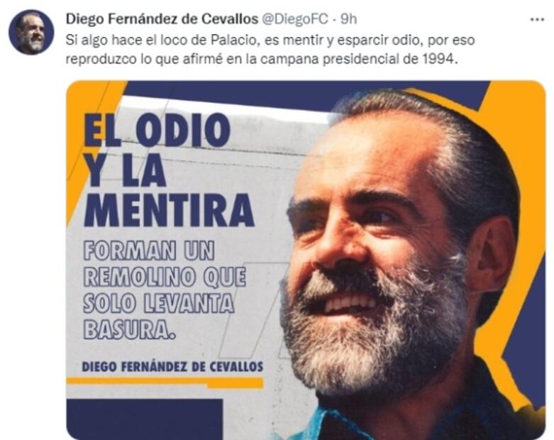 “El Jefe Diego” reproduce dicho de su campaña presidencial de 1994 por “mentiras” y “odio” en Palacio Nacional