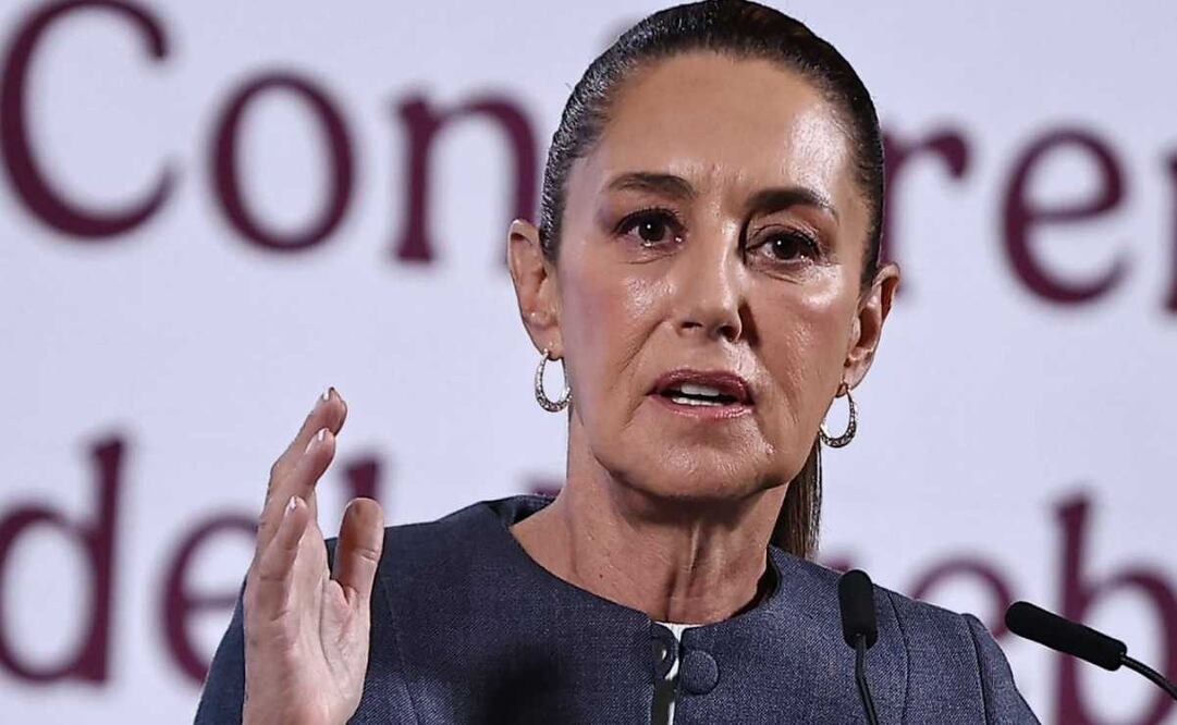 Claudia Sheinbaum, presidenta de México, durante la mañanera del 22 de abril del 2025 en Palacio Nacional. Foto: Berenice Fregoso / EL UNIVERSAL