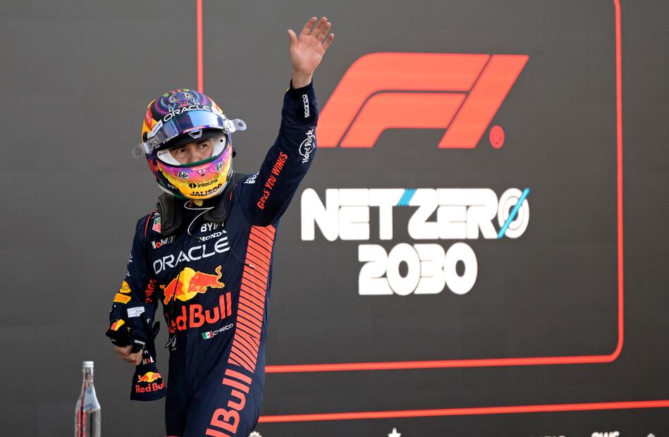 Checo Pérez tras la clasificación del Gran Premio de México - Foto: AFP